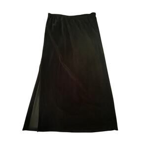 RL Richard NY - WOMAN 2X Skirt - Black Velvet - Side Slit - Stretch Blend - EUC